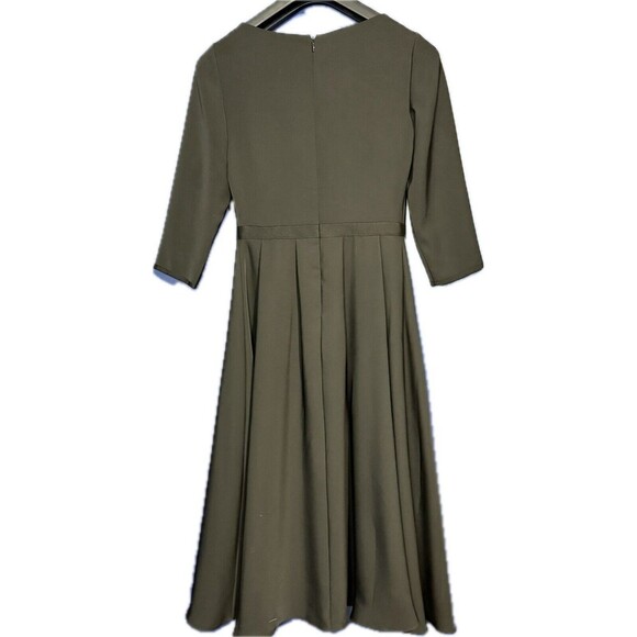 NWT Ted Baker London Shamari Dress Size 1 (us Sz 4) Gold Embroidery 3/4 Sleeves - Picture 2 of 5